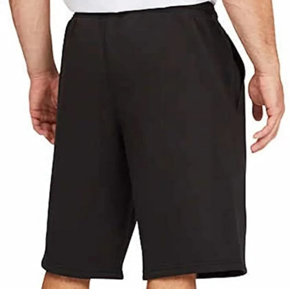 PUMA Men's Elastic Drawstring Waistband Fleece Short, Black